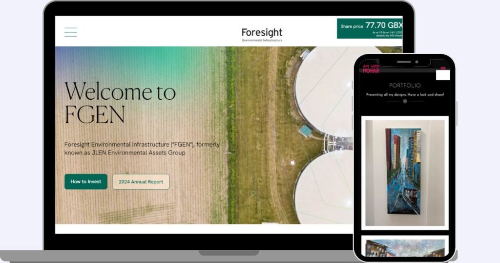 Example of a corporate website