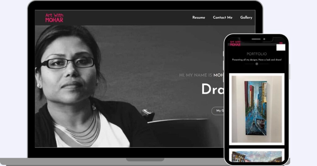 Example of a portfolio website