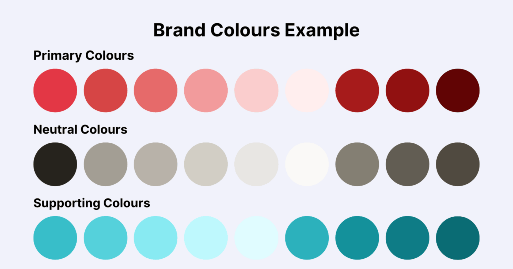 Example of brand colours