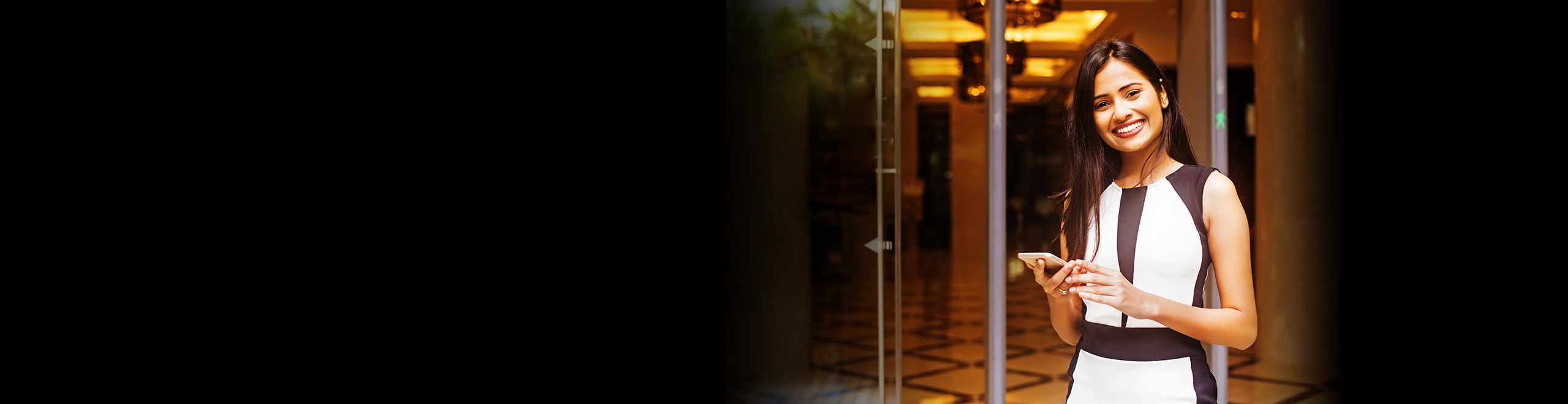 girl welcoming at hotel reception